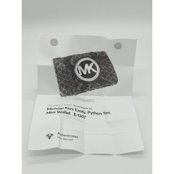 RETAIL $150 MICHAEL KORS Exotic Python Compact Card holder*Authenticated* - Picture 9 of 9